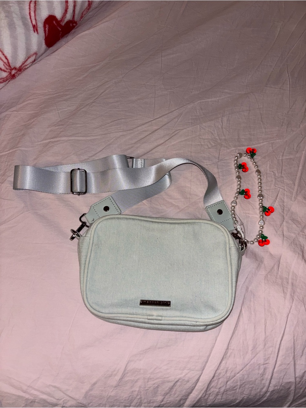 Light Blue Crossbody Bag with Adjustable Strap